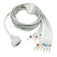 CE / ISO Pom zoo EKG Cable nrog 10-Coj Leadwires AHA