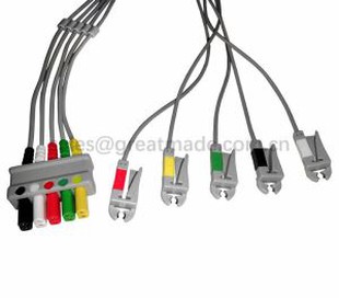 Tau Tshaj Siemens SC9000 ECG Leadwire Teeb, 5-Ua, Grabber, IEC, 40IN & 2pin