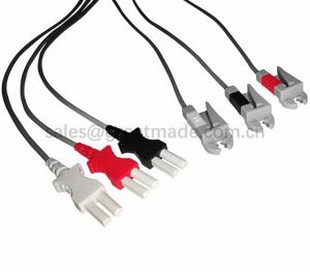 Tshaj Tawm Spacelab Ultraview 90369 Tru-Txuas Leadwire Poob Lawm, 3-Lead, AHA, Grabber