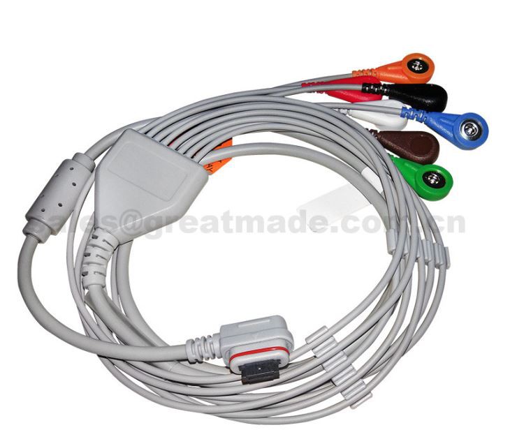 2008594-004 Ge Seer Lub Teeb Hluav Taws Xob Rau Neeg Mob Cable / Leadwires, 3 Channel (7-Ld), Aha