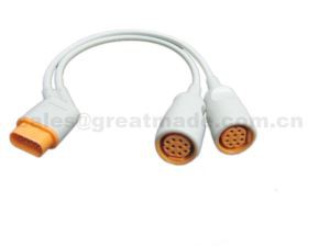Drager / Siemens Compatible IBP Adapter Cable, 16PIN-> Round 10PIN Xee
