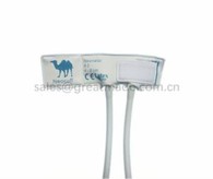 Neonate # 2 Tsiaj Cuff, 4-8cm Caj Npes Circleference, Dawb Nrog Lub Teeb Xiav, Dual Tube